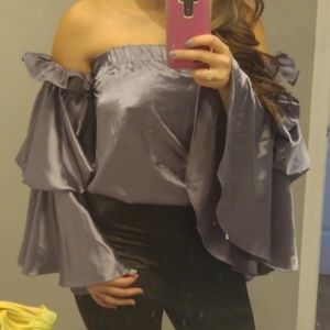 Silk off shoulders top